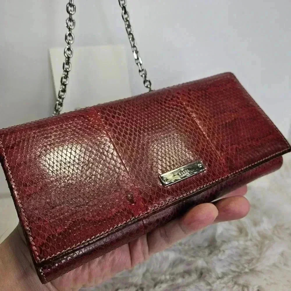 Gucci Python Leather Wallet  On Chain - Picture 6 of 16